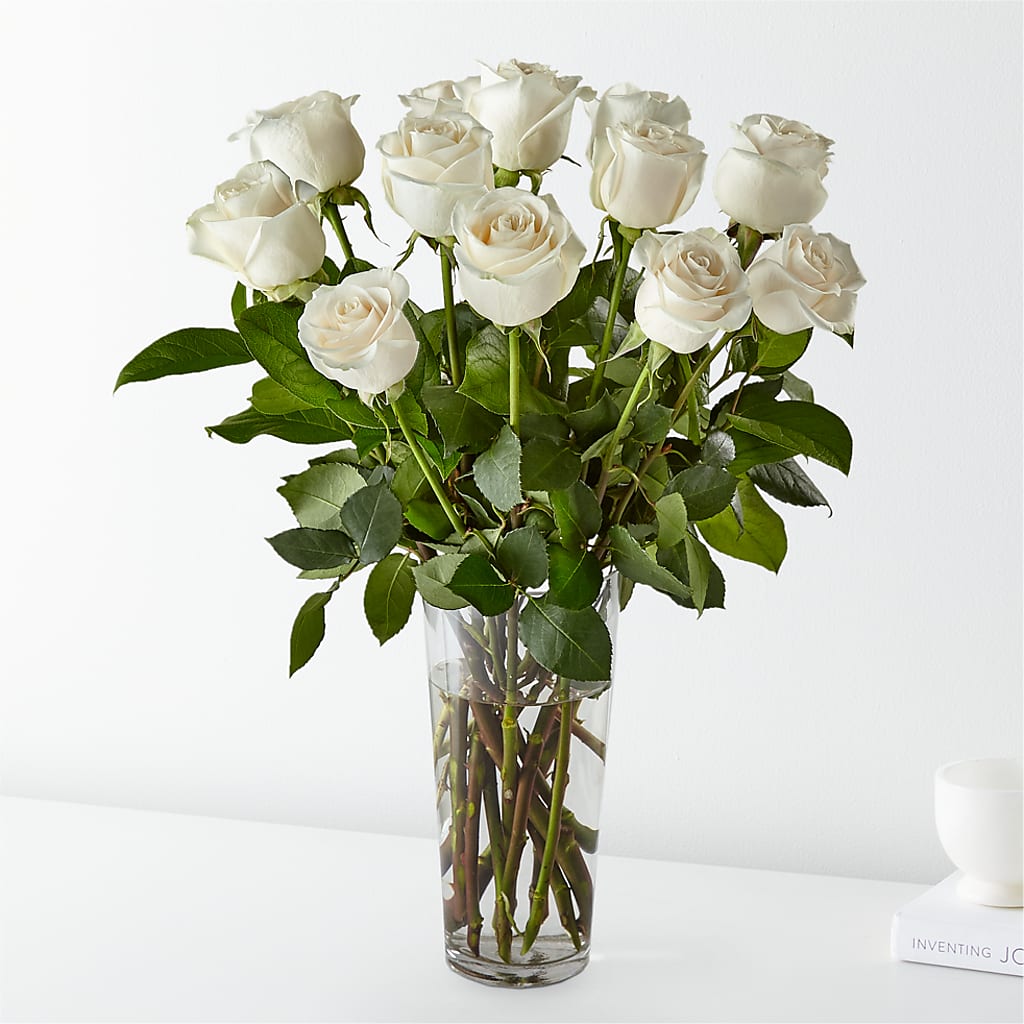 Long Stem White Rose Bouquet – PAULA KELLEY'S FLORIST, Paris TN