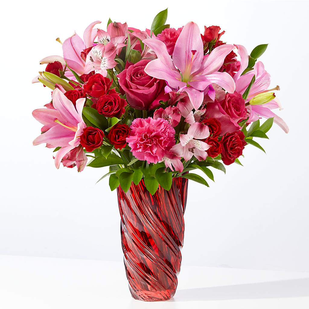 In Love Bouquet with Luxe Swirl Vase – PAULA KELLEY'S FLORIST, Paris TN
