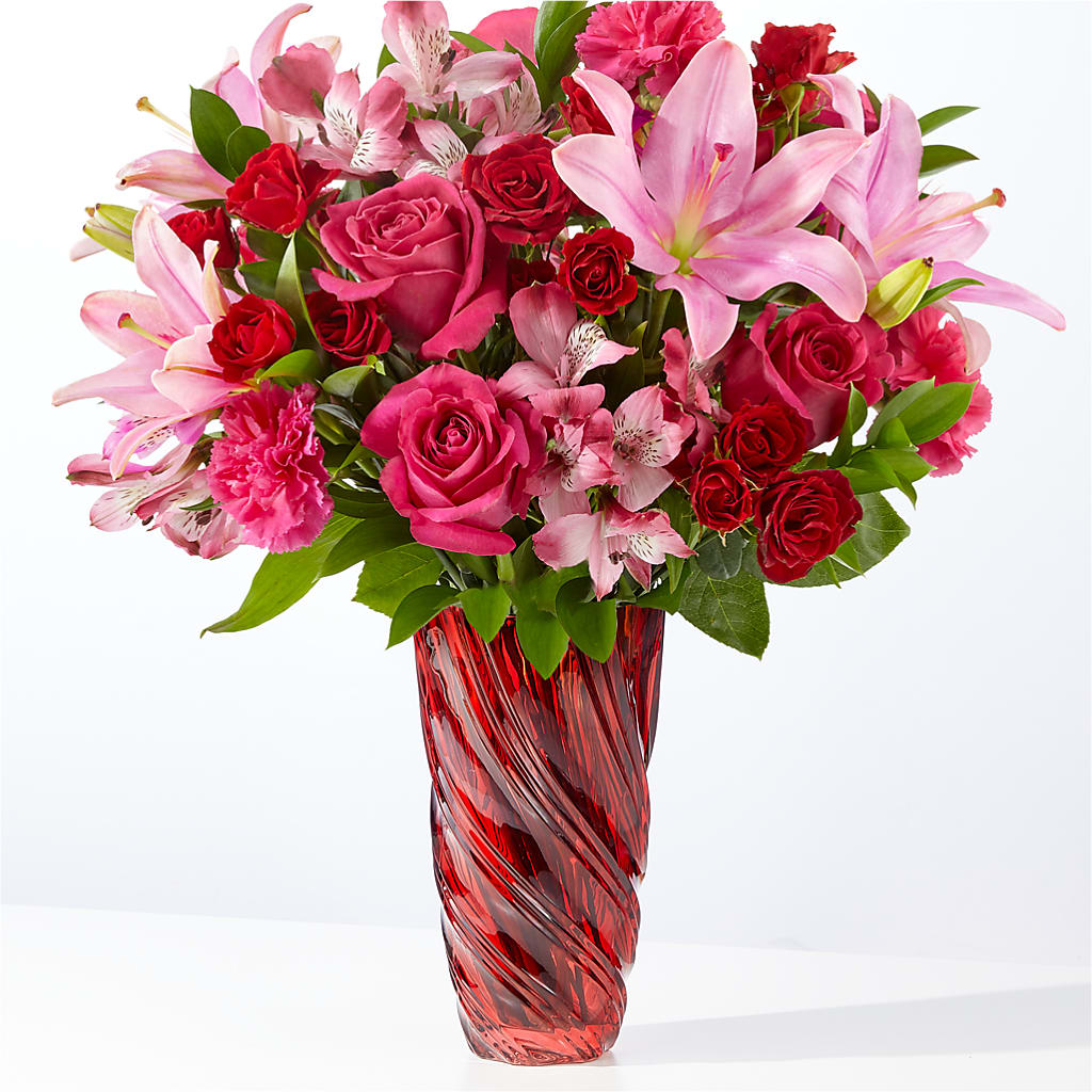In Love Bouquet with Luxe Swirl Vase – PAULA KELLEY'S FLORIST, Paris TN