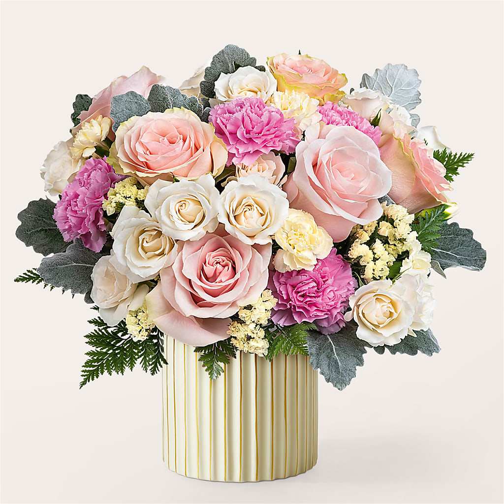 Blissful Moments Bouquet with Ivory Vase – PAULA KELLEY'S FLORIST, Paris TN