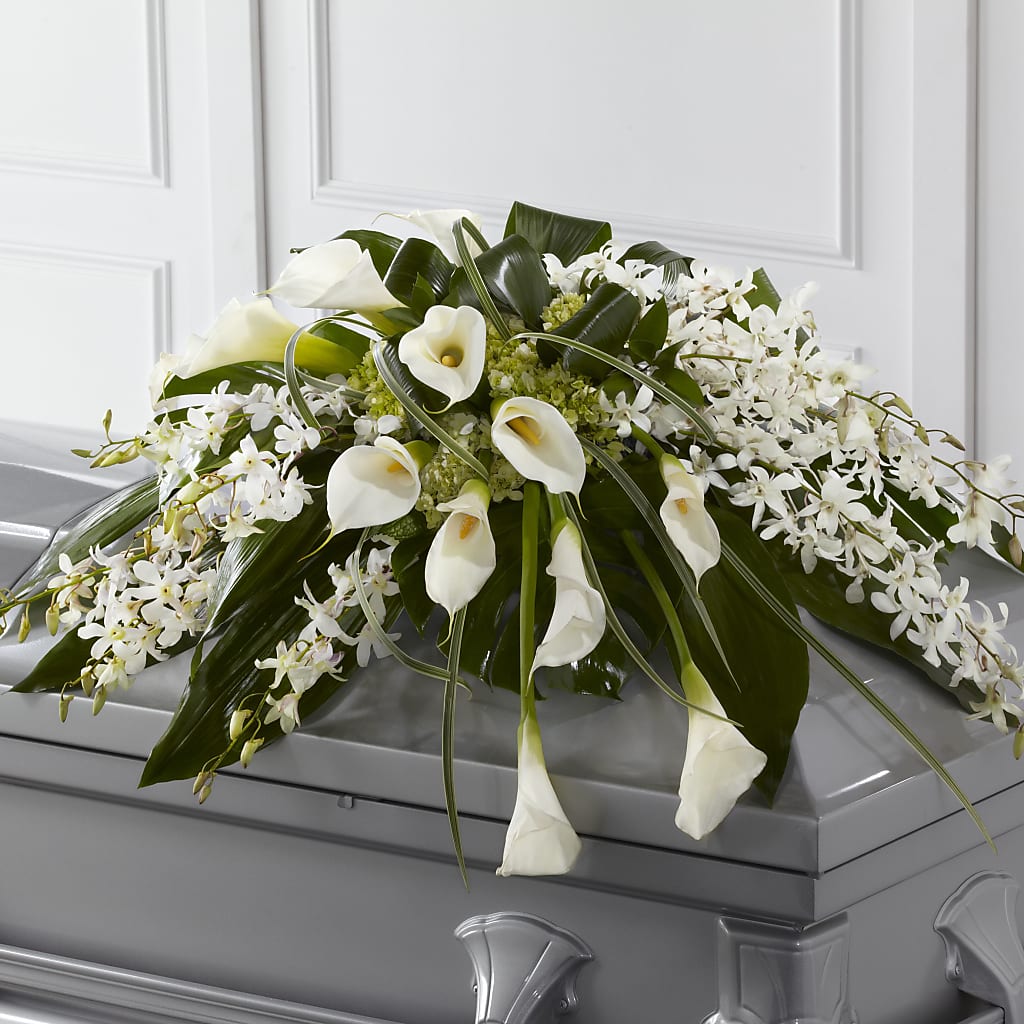 Angel Wings Casket Spray – PAULA KELLEY'S FLORIST, Paris TN