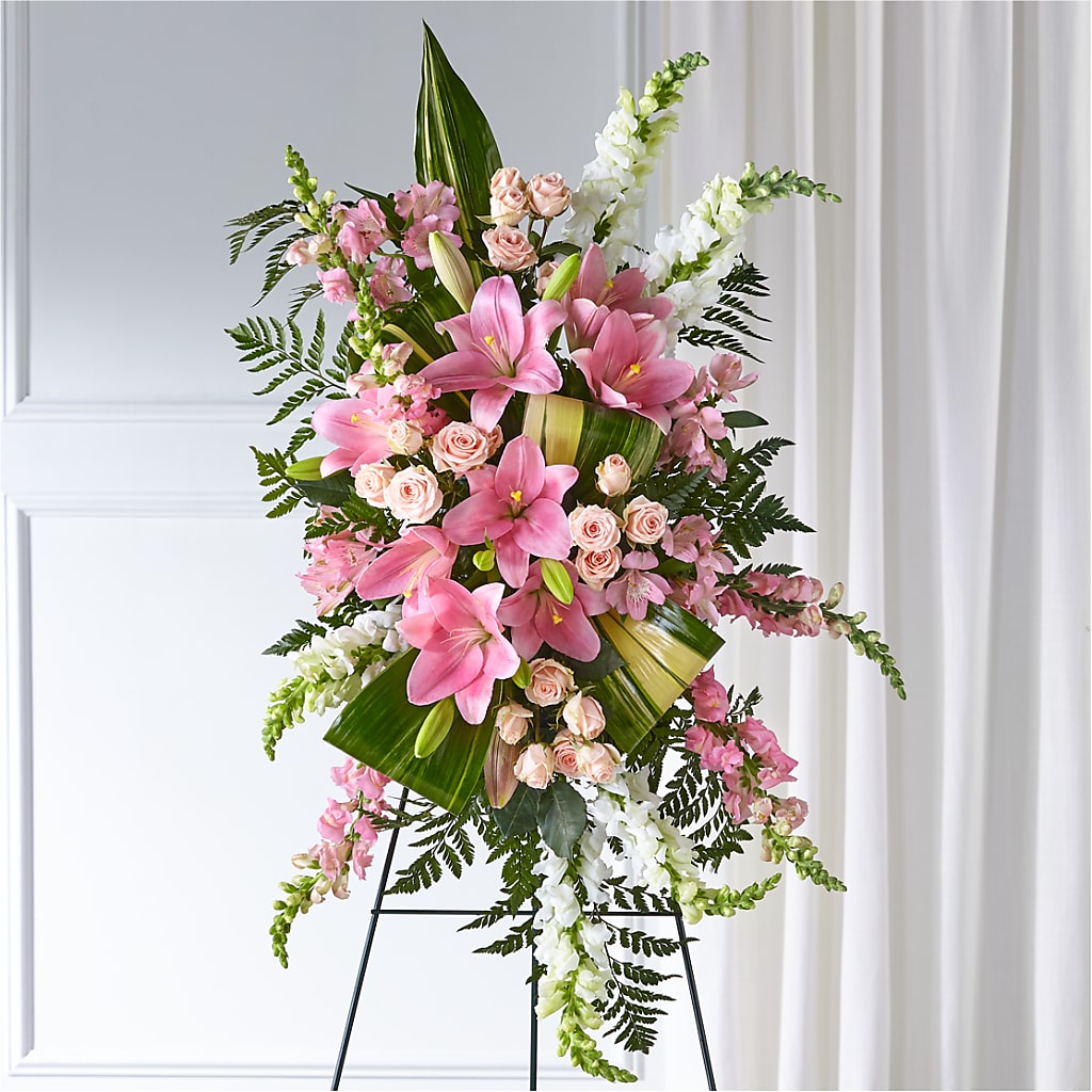 Elegant Embrace Standing Spray – PAULA KELLEY'S FLORIST, Paris TN