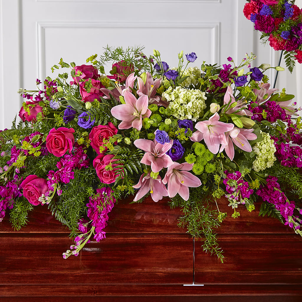 Radiant Tribute Casket Spray – PAULA KELLEY'S FLORIST, Paris TN
