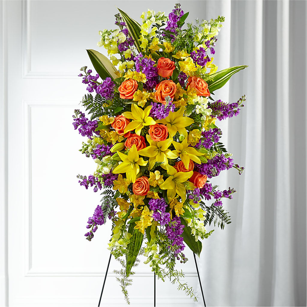 Thoughtful Prayers Standing Spray – PAULA KELLEY'S FLORIST, Paris TN