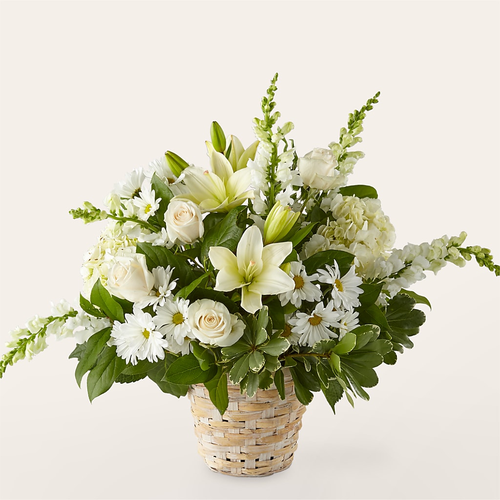 Ivory Elegance Floral Basket – PAULA KELLEY'S FLORIST, Paris TN