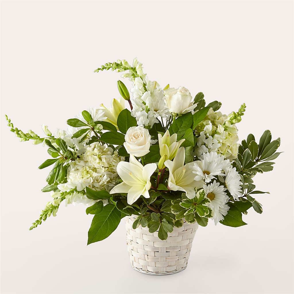 Ivory Elegance Floral Basket – PAULA KELLEY'S FLORIST, Paris TN