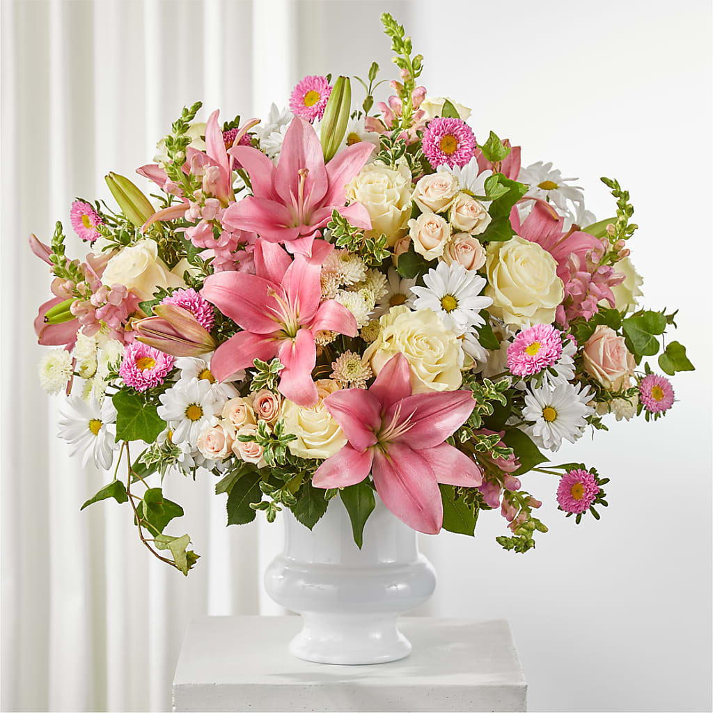 Empathetic Blooms Urn Arrangement – PAULA KELLEY'S FLORIST, Paris TN