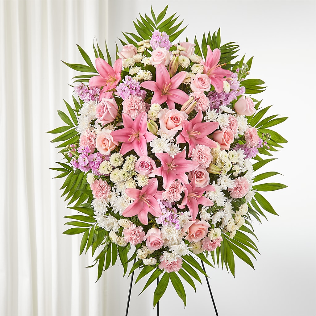 Offering Solace Standing Spray – PAULA KELLEY'S FLORIST, Paris TN
