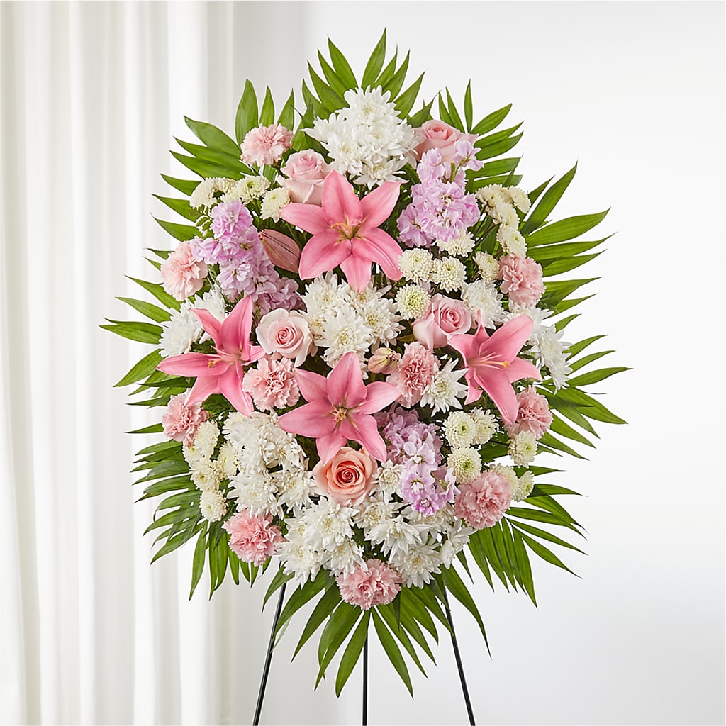 Offering Solace Standing Spray – PAULA KELLEY'S FLORIST, Paris TN