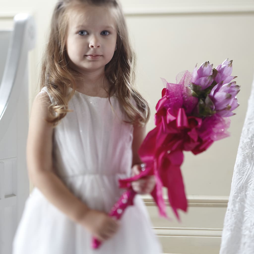 Sparkle Pink Flower Girl Bouquet – PAULA KELLEY'S FLORIST, Paris TN