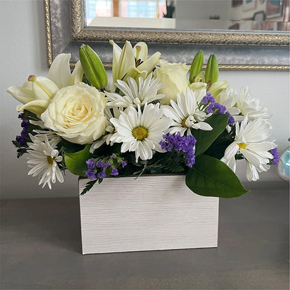 Beyond Blue Box Bouquet – PAULA KELLEY'S FLORIST, Paris TN