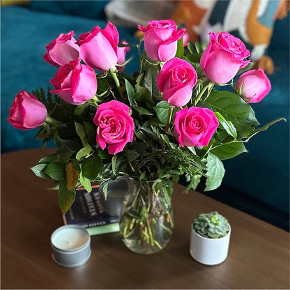 Long Stem Pink Rose Bouquet – PAULA KELLEY'S FLORIST, Paris TN