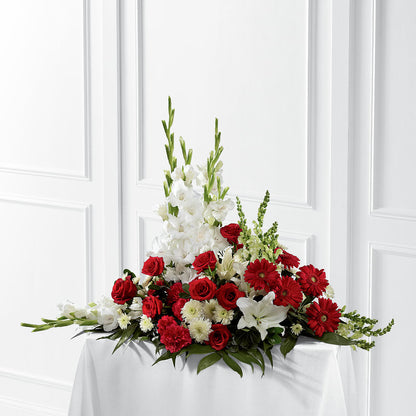 Crimson & White Arrangement – PAULA KELLEY'S FLORIST, Paris TN