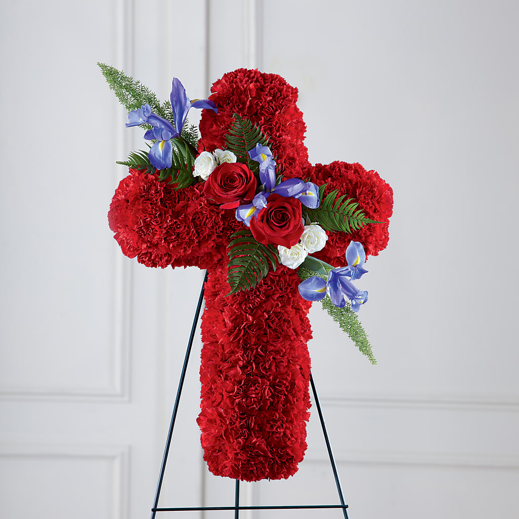 Faithful Hero Floral Cross – PAULA KELLEY'S FLORIST, Paris TN