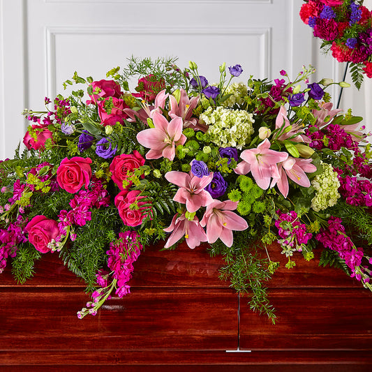 Radiant Tribute Casket Spray – PAULA KELLEY'S FLORIST, Paris TN