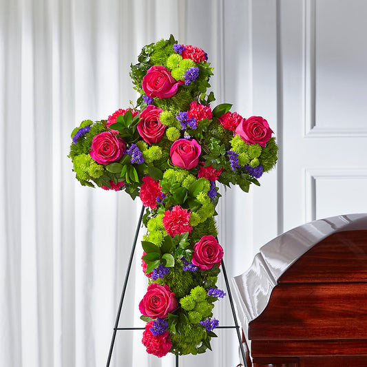 Tribute Rose Floral Cross – PAULA KELLEY'S FLORIST, Paris TN