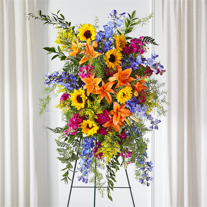 Sunlit Memories Standing Spray (Standard) – PAULA KELLEY'S FLORIST, Paris TN
