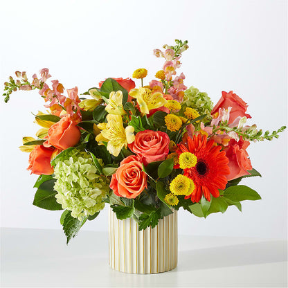 Autumn Sunshine Bouquet with Ivory Vase – PAULA KELLEY'S FLORIST, Paris TN