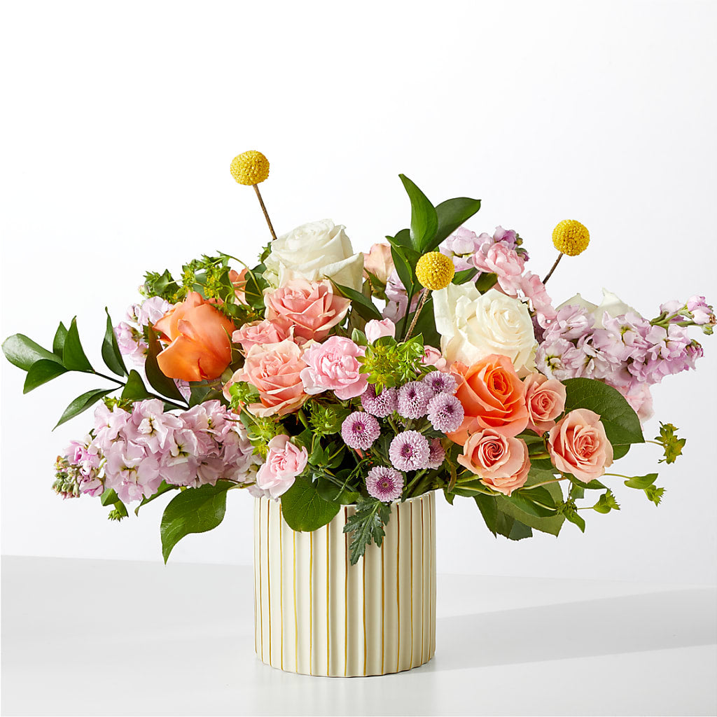 French Market Bouquet with Ivory Vase