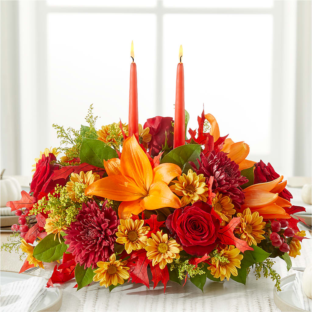 Autumn's Embrace Centerpiece – PAULA KELLEY'S FLORIST, Paris TN