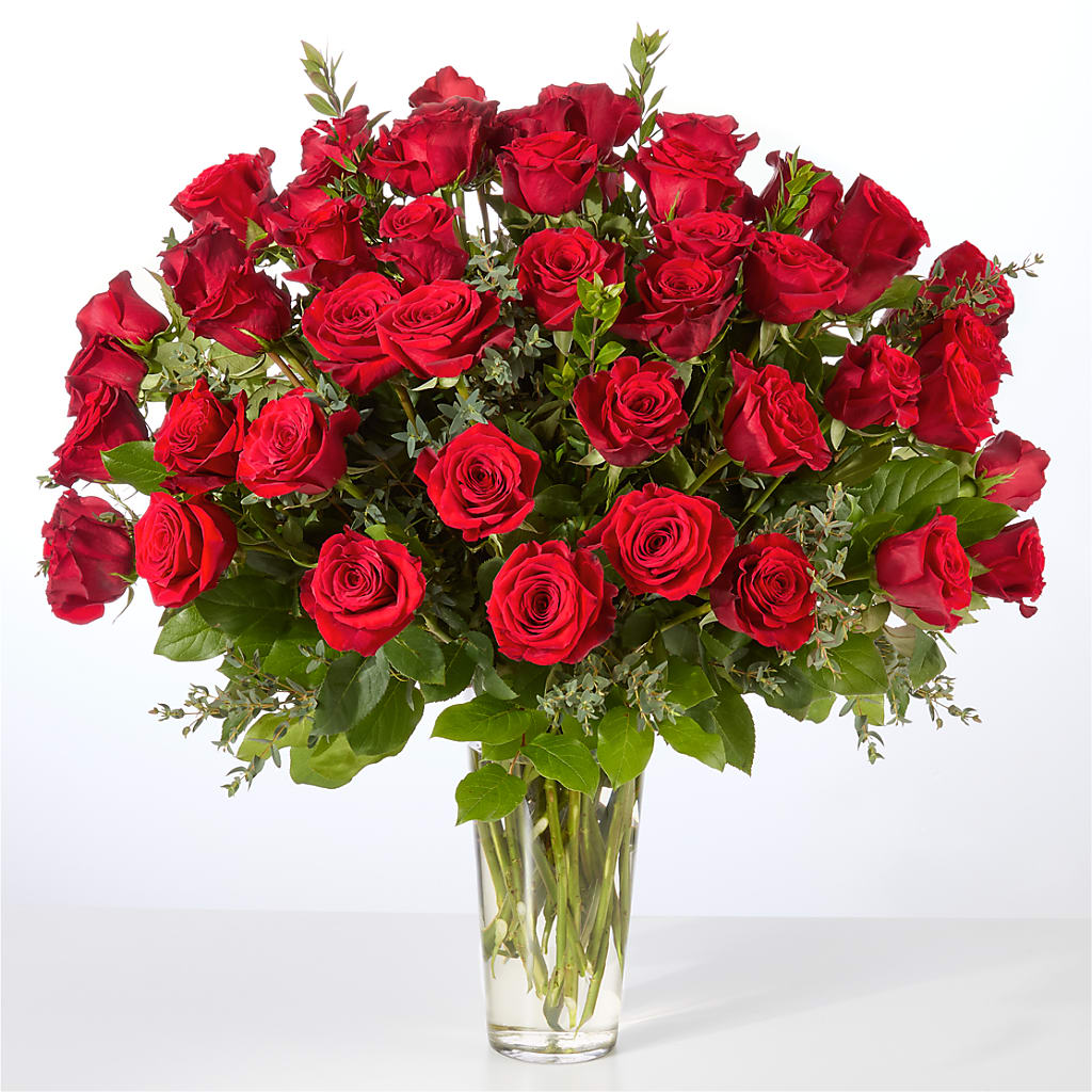 Forever Yours Fifty Stem Red Rose Bouquet – PAULA KELLEY'S FLORIST, Paris TN