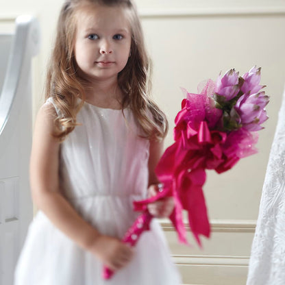 Sparkle Pink Flower Girl Bouquet – PAULA KELLEY'S FLORIST, Paris TN